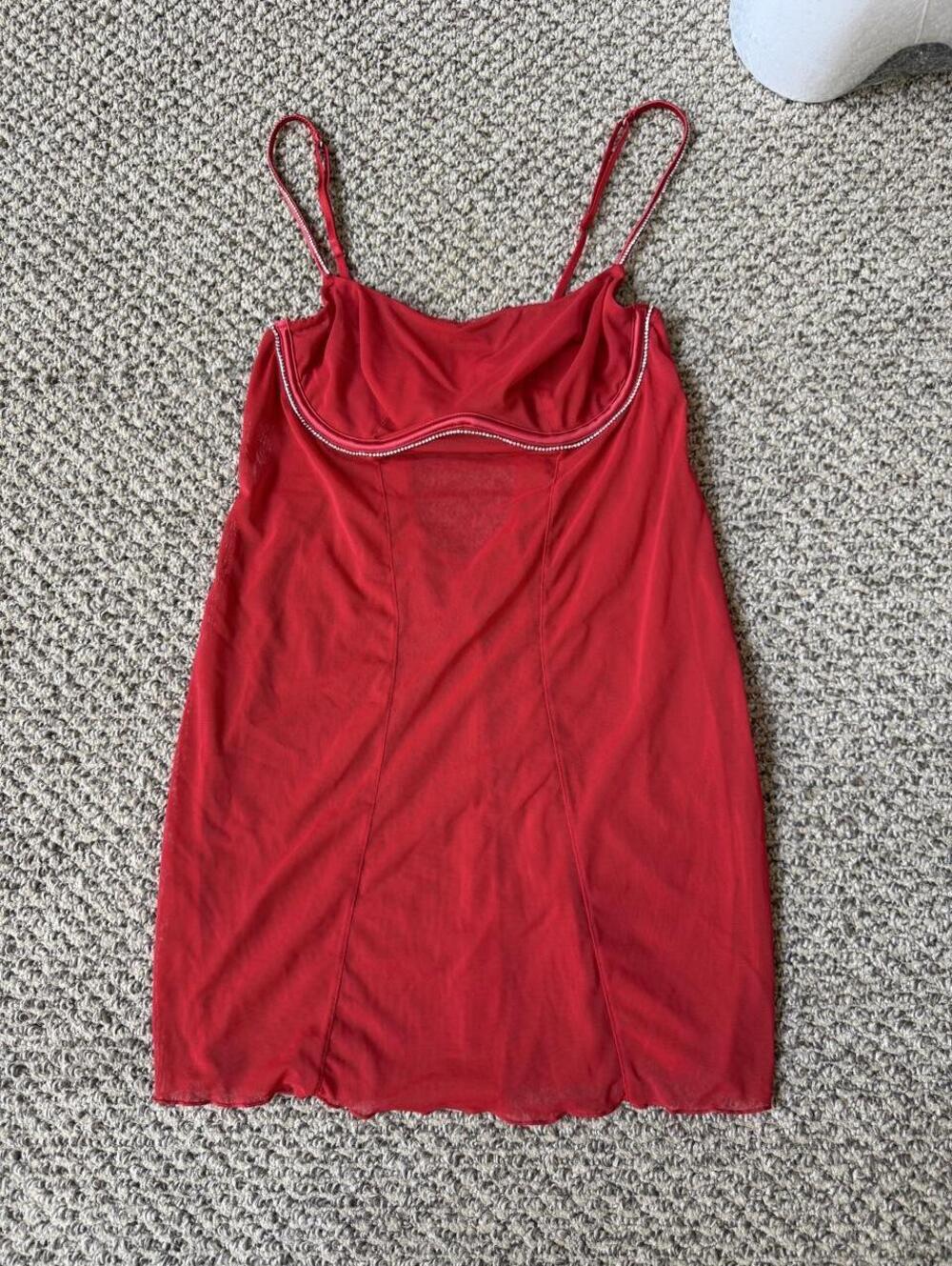 Auden red mini dress with rhinestone details